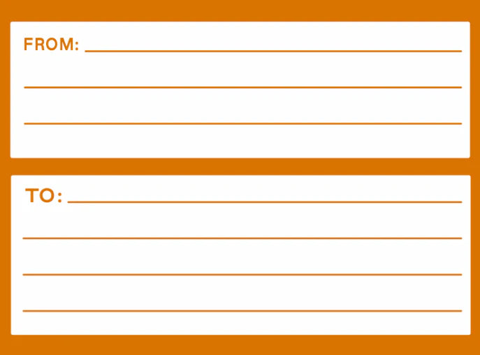 Orange To/From Eggshell Stickers – graffiti stickers designed to withstand weather