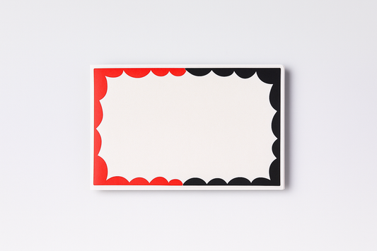 Ultra Vinyl - Black and Red Wavy Border Egg Shell Stickers
