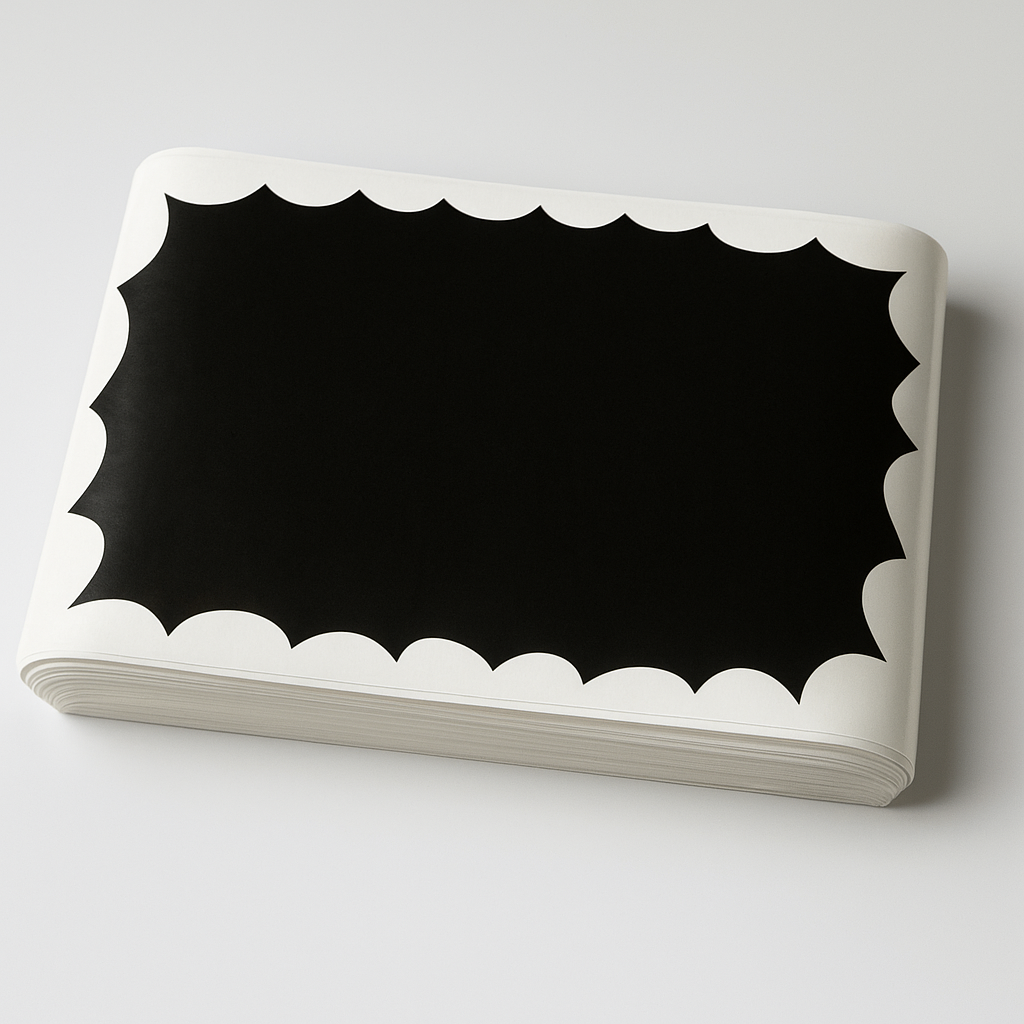 Ultra Vinyl - White Wavy Border Egg Shell Stickers