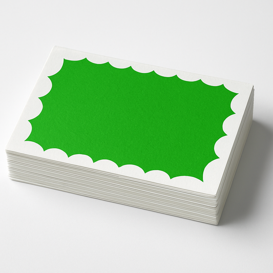 Ultra Vinyl - Lime Green Wavy Border Egg Shell Stickers
